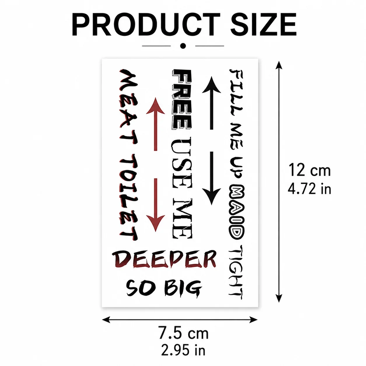 Bold Letter Quotes & Arrows Waterproof Temporary Tattoo Stickers