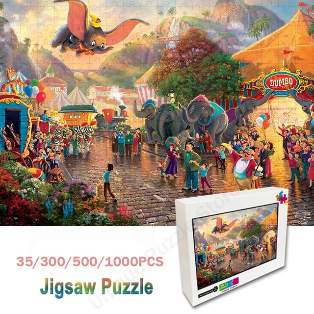 Disney Anime Educational Kids Toys Wood Jigsaw Puzzles 35/300/500/1000  Pieces Puzzles for Adults