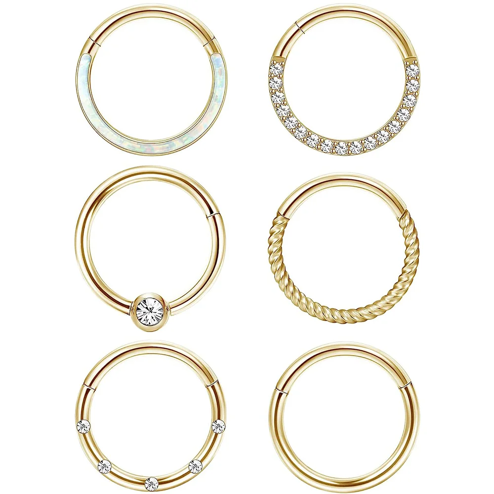 Surgical Steel Nose Hoop Ring Septum Ring Clicker Conch Helix Cartilage Earrings Piercing jewelry 1pc