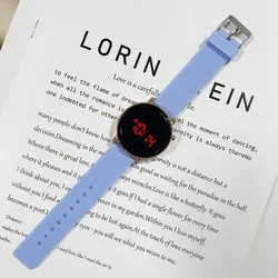 Elegant Unisex LED Watch with Silicone Strap - Stylish Digital Timepiece for Women and Men, Casual Sports Design (Blue)