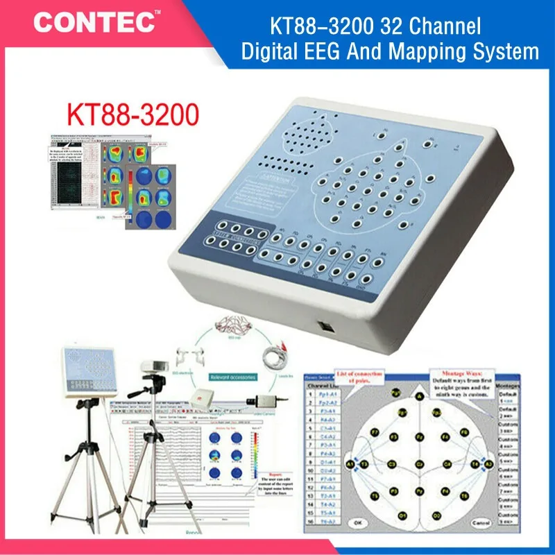 CONTEC KT88 Digital Brain Electric Activity Mapping EEG Machine and Mapping System Free Software