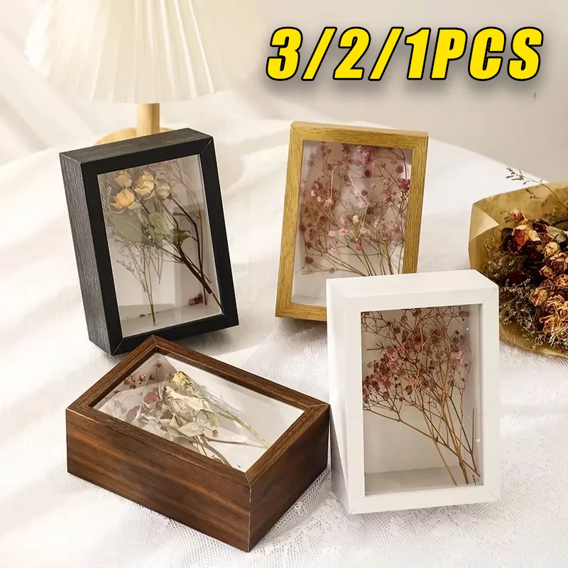 3PCS 3D Display Shadow Box Wooden Picture Frame 3cm Depth Nordic Style DIY Wood Photo Frame photo frame wood canvas frame wood photo frame wood frame wood picture frame art frames shadow box frame display case for Home Wall Decor