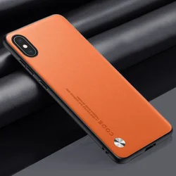 Deluxe PU Leather Shockproof Phone Case - Premium Protective Cover - iPhone XR (Orange)