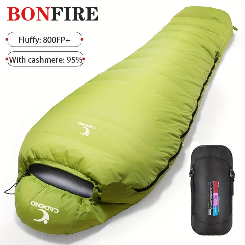 Portable Winter Down Sleeping Bag Mummy White Goose Down Warm Waterproof Sleeping Bag Three Seasons Suitable For Camping Trips ultralight sleeping bag
