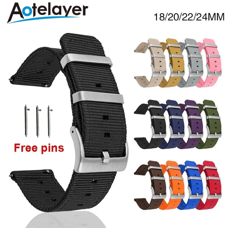 Quick Release Weave Nylon Strap with Stainless Steel Buckle - Waterproof Wrist Bracelet
