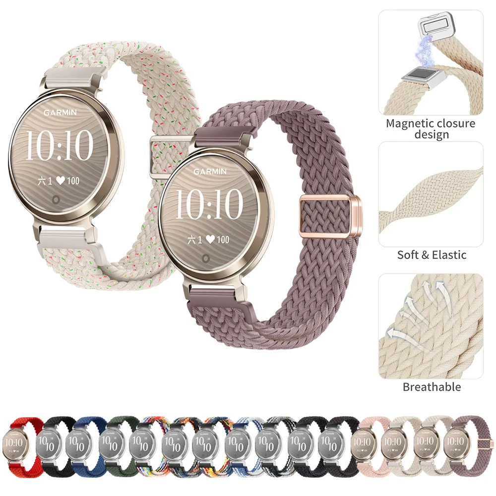Elegant 14mm Woven Nylon Loop Buckle Watchstrap with Magnetic Closure