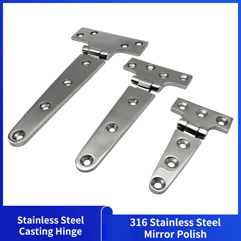 Marine Hardware Stainless Steel Casting Hinge Flat Hinge Cabinet Doors For Windows T-shaped Hinge Cast Strap Deck For Boat Hardware