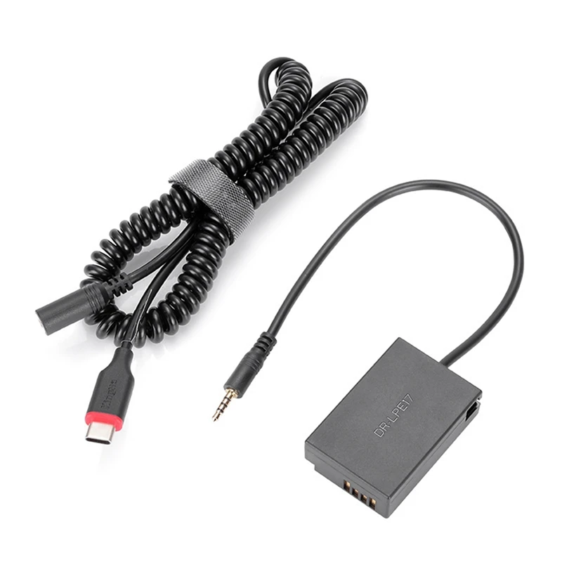 Migliori Offerte Ack-E17 Tipo Usb C Lp-E17 Batteria Fittizia Adattatore Di Alimentazione Cc Per Canon Eos 200D 750D 760D 770D 800D 850D Caricabatterie