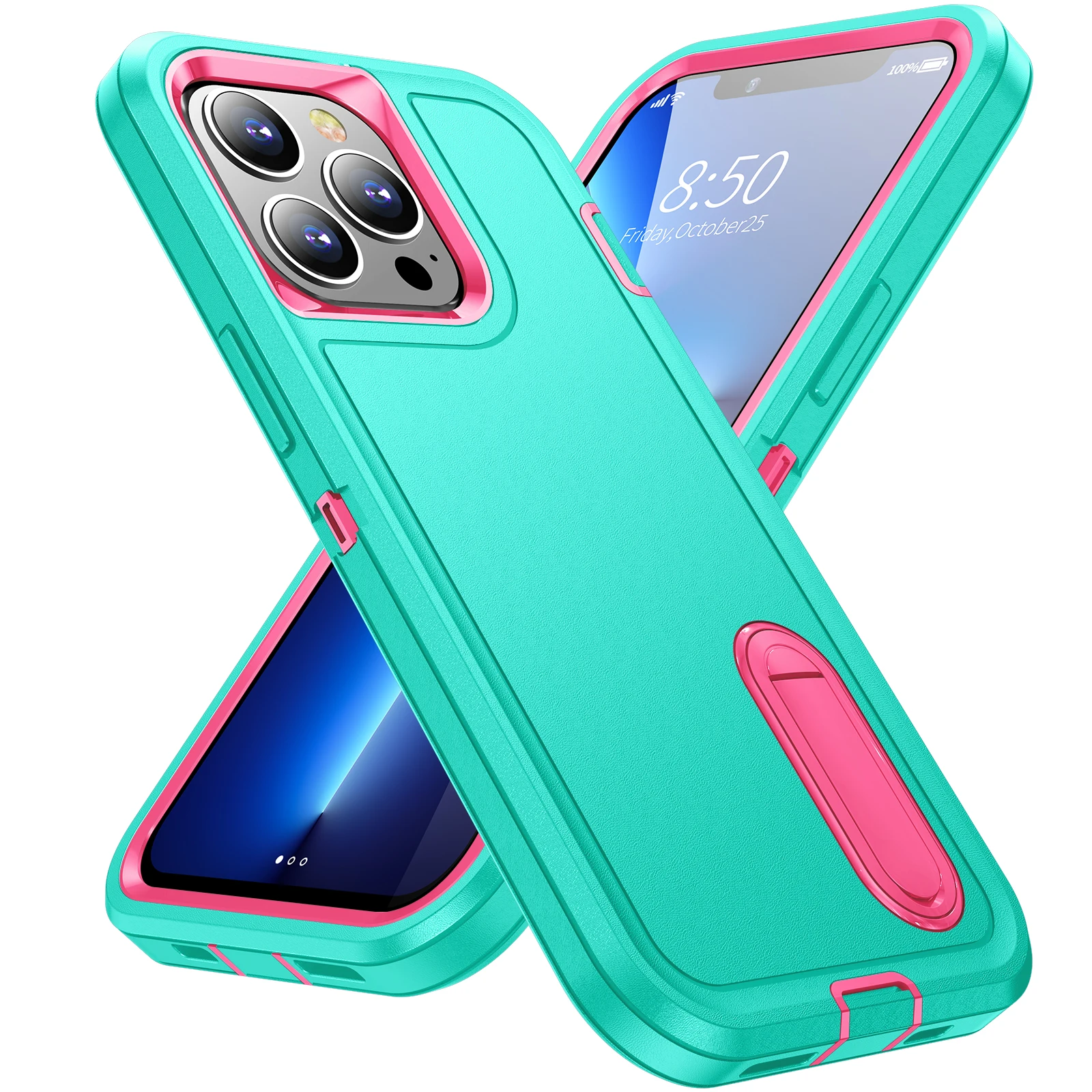 Heavy Armor Shockproof Defend Case For iPhone 13 14 Pro Max 11 12 Pro Max 6 6s 7 8 Plus SE 2022 X Xs XR Metal Bracket Back Cover