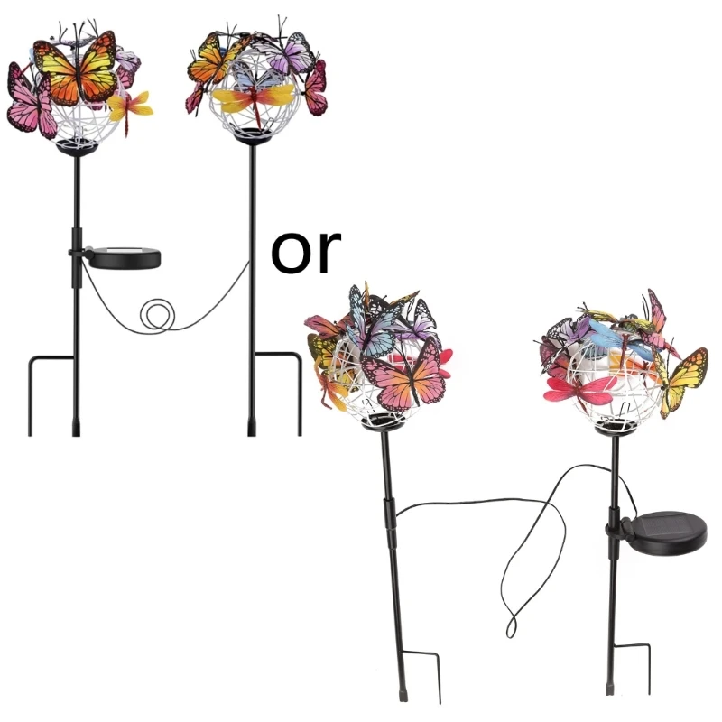 SolarButterflyBallsLightsWaterproofSolarYardsDecorativeLight