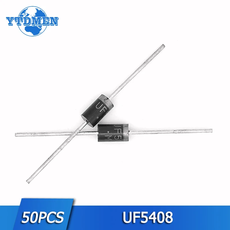 50pcs Uf5408 5408 Silicon Rectifier Diode Set Axial Lead Rectifiers