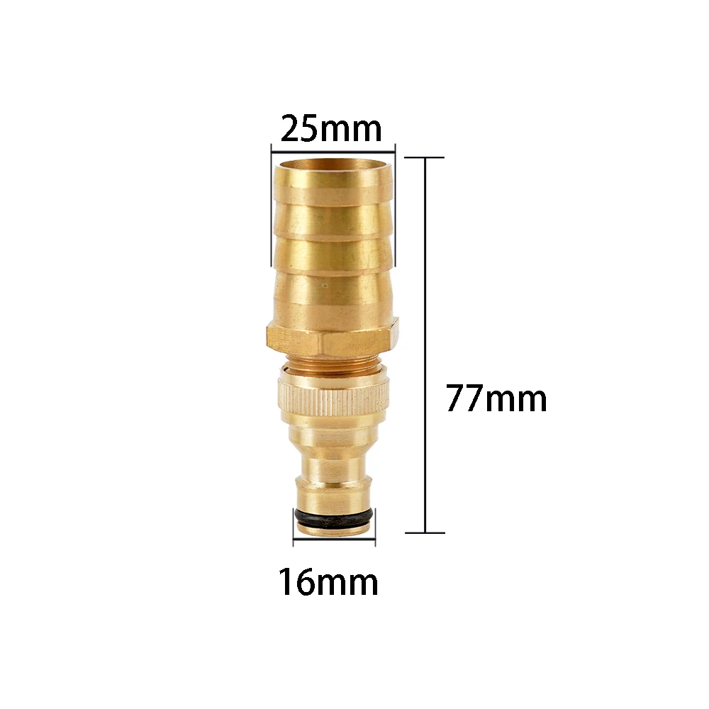 1Pc Brass Hose Barb Pipe Fitting 6/8/10/12/14/16/19/25mm Quick Connector Garden Irrigation Adapter Pneumatic Accessories 5