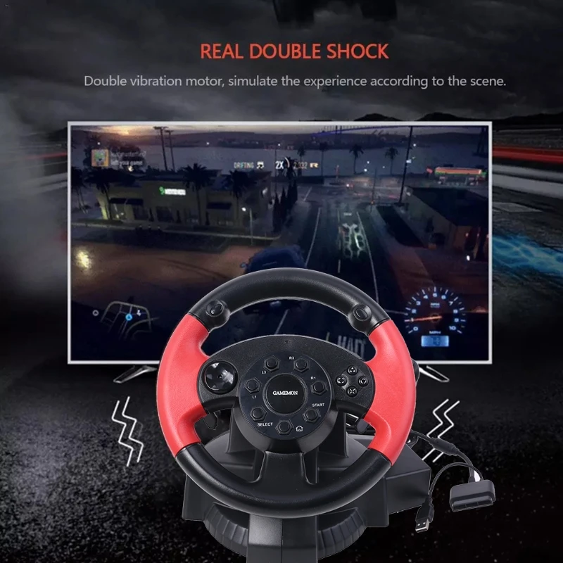 Gamepad Steering Wheel For FT33D3 D7 Series 200 Degree Rotation Angle Dual Motor Vibration For PS3/for PS2/PC Drop Shipping