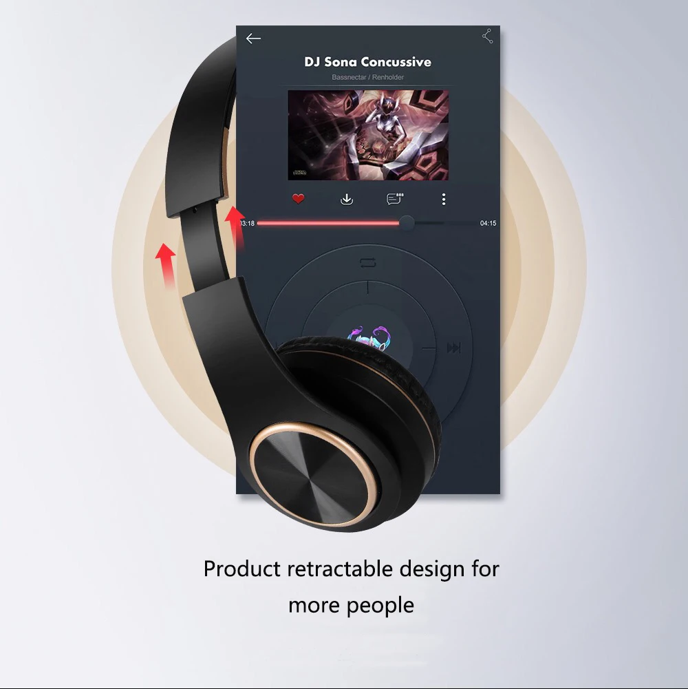 MP3 Player Noise Canceling Headphones Blutooth T8 Foldable With Audio Cable Bluetooth Earphone Hedset Earphones Big Ear Phones