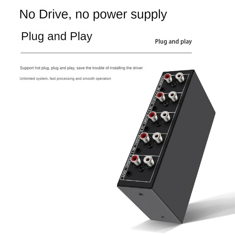 2X RCA AUX Audio Switcher 4 In 1 Out Stereo Audio Selector 4X1 3.5Mm Aux L/R RCA Switch Box, B