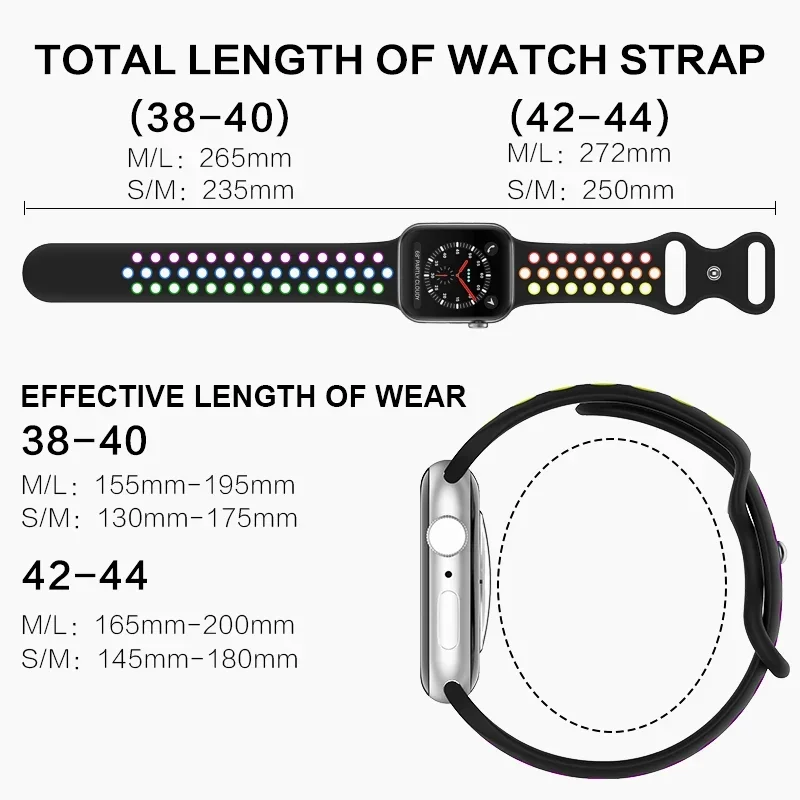 Sport Strap For Apple Watch Bands 44mm 45mm Ultra 2 49mm 40mm 41 42mm 45 44mm Silicone Bracelet IWatch Series 10 9 8 SE 7 Band