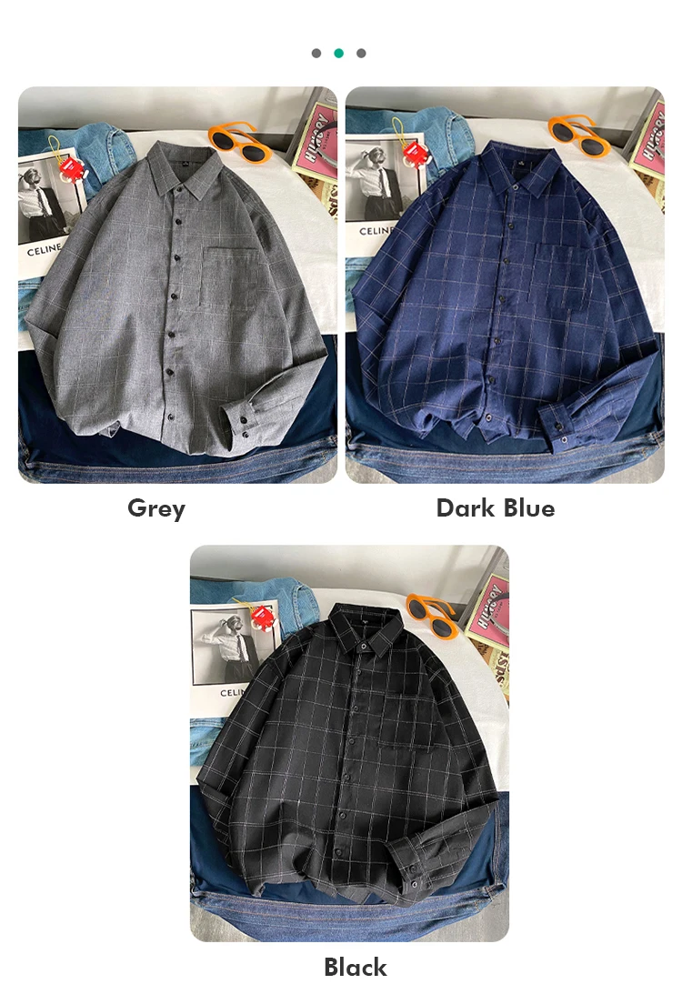 linen short sleeve shirt High Quality Plaid Shirts Men Trendyol Autumn Spring Casual Long Sleeve Shirt Male Oversized Vintage Flannel Social Blouses designer short sleeve shirts