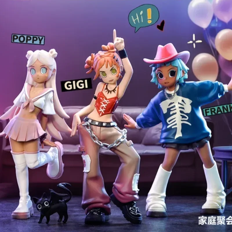 

Blind Box Peach Riot figure Resie Up Series Gigi Poppy Frankie Anime Figure Toys Models Decoration Collectible Girls Figurines