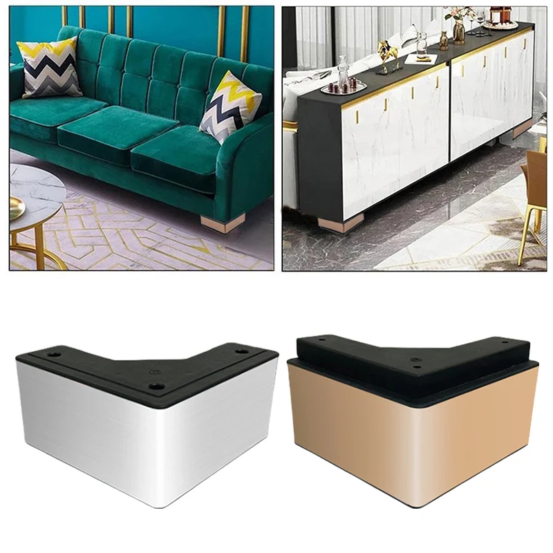 4 Stück Möbelfüße 10cm - Aus Karbonstahl Für Sofa, Bett, Schrank - Modernes Design Schwarz
