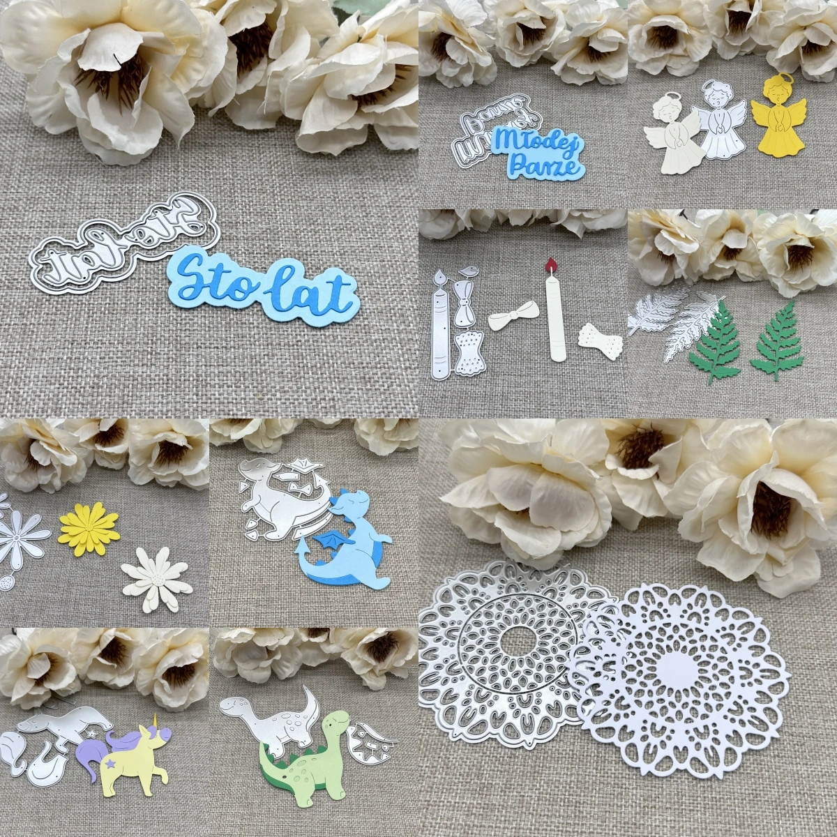 Engel Dinosaurier Kerze Metall Schneidwerk zeuge Schablonen gestanzt für DIY Scrap booking Album Papier karte Prägung