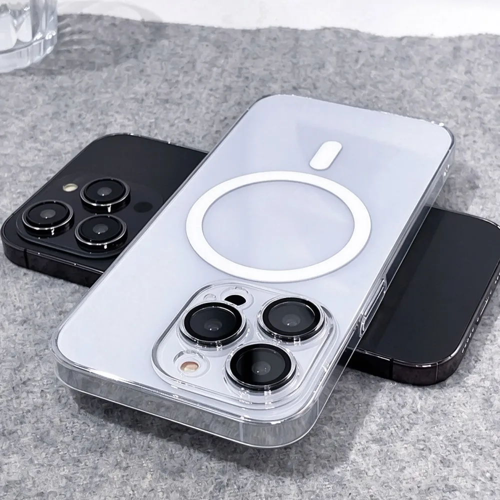 Ultra-Thin HD Clear Magnetic Wireless Charging Case - Slim Hard Plastic Cover