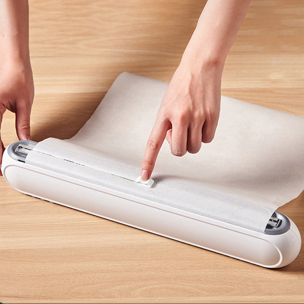 Cling Film Dispenser Magnetic Refillable Plastic Wrap Dispenser With Cutter Wall-mounted Aluminum Foil Dispenser Kitchen Tool