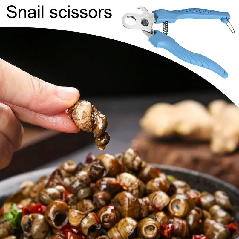 Stainless Steel Kitchen Scissors Professional Non-slip Snail Scissors Cutter Escargot Clippers Food Shears Escargot Tail Removal