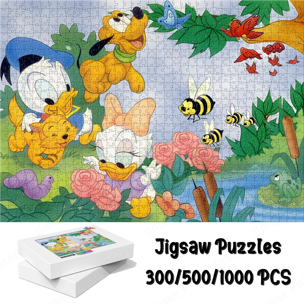 Disney Donald Duck Series Jigsaw Puzzle Cute Cartoon Duck Board Games Daisy Pluto Unique Design Large Adult Jigsaw Toys Hobbies фигурка funko pop vinyl games disney kingdom hearts 3 donald