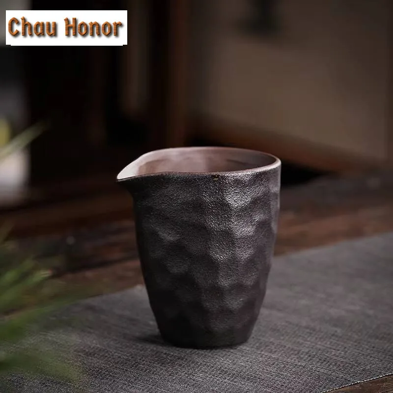 Creative Coarse Pottery Tea Pitcher Japanese Stoneware Tea-separating Cha Hai Household Justice Cup Tea Tableware Accessories