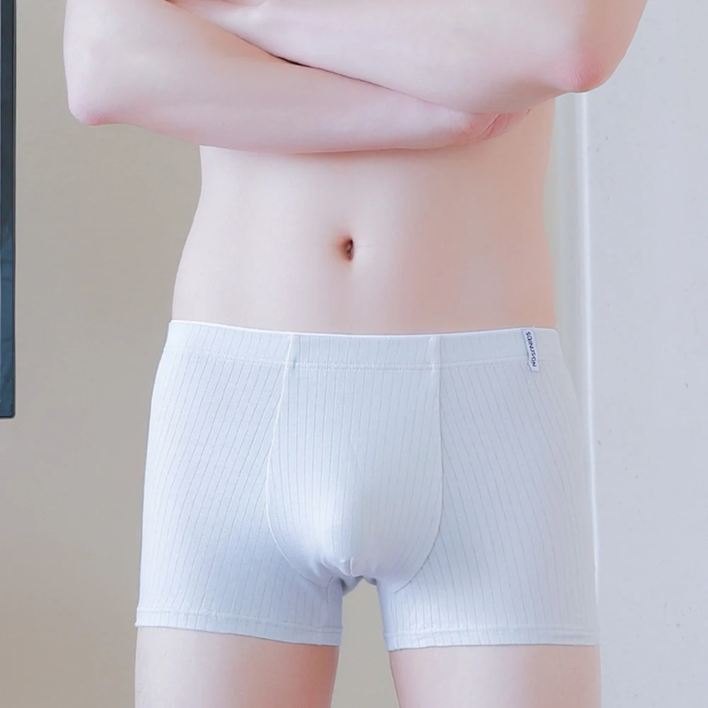 

Мужские однотонные боксеры в Вертикальную Полоску, дышащие шорты, нижнее белье, хлопковые удобные мягкие трусы, повседневные трусы