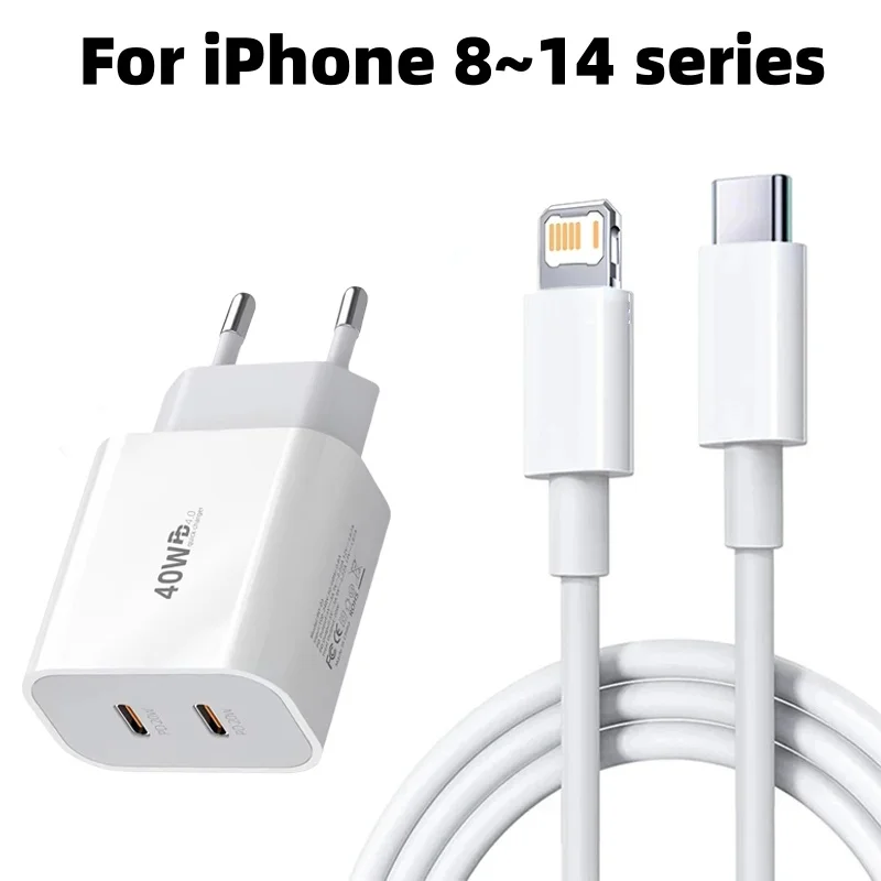 Original 40W Type C Fast Charger with PD Charging Cable - Premium Phone Accessory
