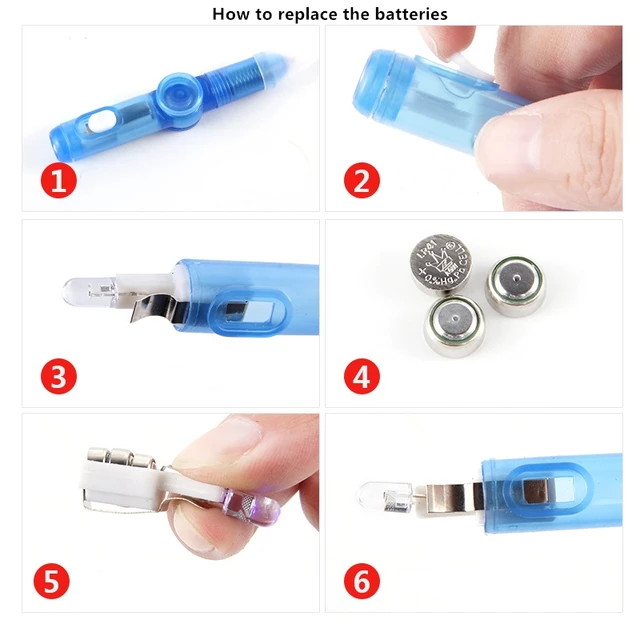 1PC Fidget Spinner Light Combo Creative Invisible Glow Ink Pen Magic Fingertip Top Gyro Spinning Top Stress Relief Novelty Toys 5