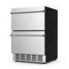 24 Inch Under Counter Double Drawer Fridge Indoor and Outdoor Beverage Refrigerator Stainless Steel Beverage Fridge  Foam Door 1