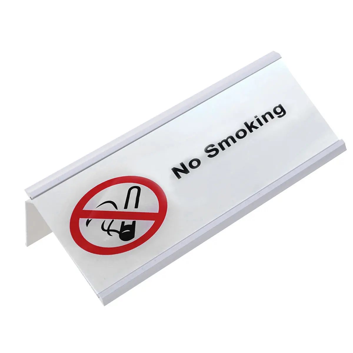 알루미늄 L형 명함 홀더 사무실 책상용 슬림 ID 신용 카드 정리함 세련된 실버 마감