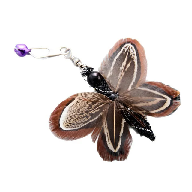 Feather Bell Replacement Head for Cat Teaser Wand - Realistic Insect Shape Pet Toy, Interactive Cat Toy Accessory 5
