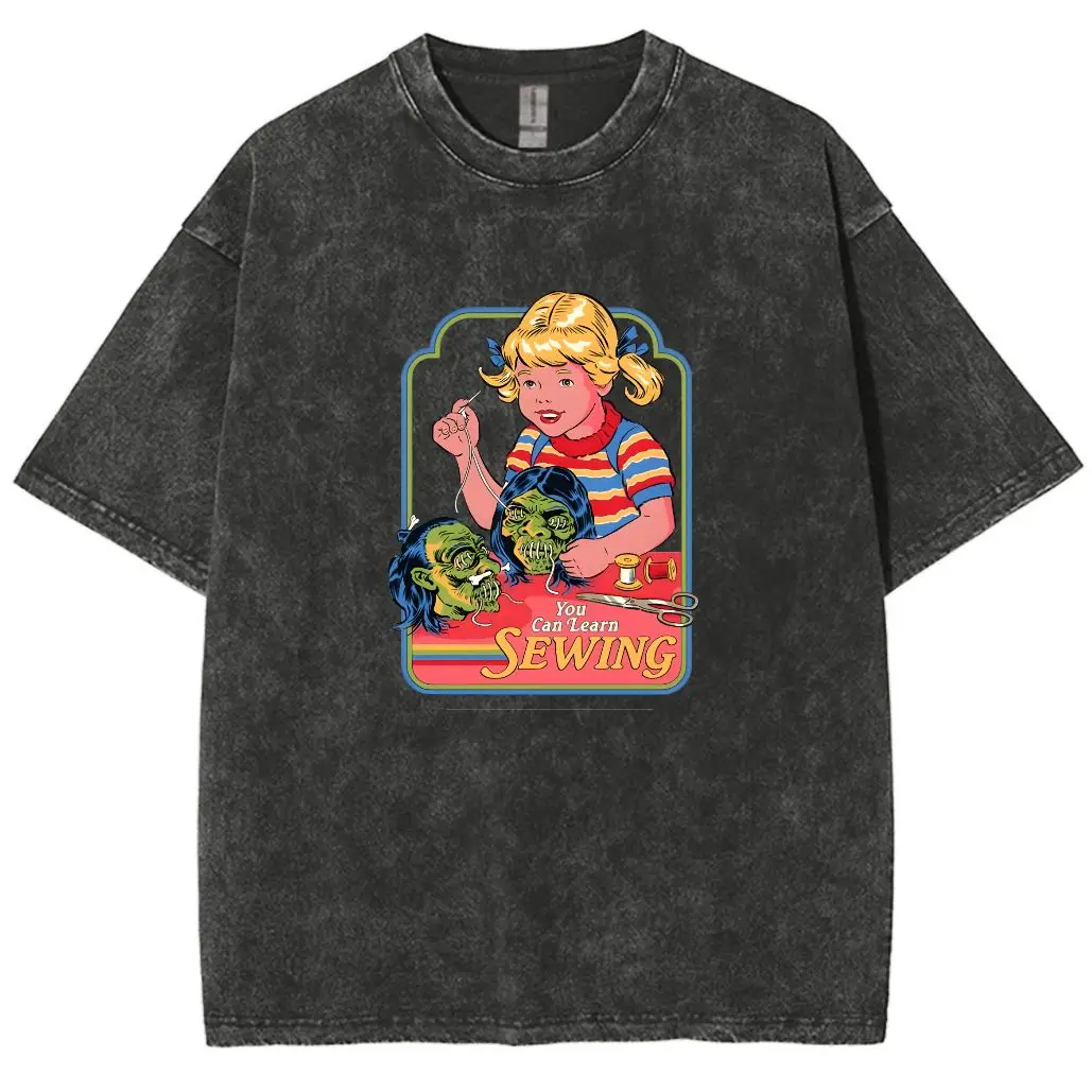thumbnail image 1 of Camiseta estampada con diseño creativo de calavera unisex, camisetas de estilo hip hop lavadas retro, camisetas de algodón 100 % Taylors Tops Tees Swift, 1 of 5