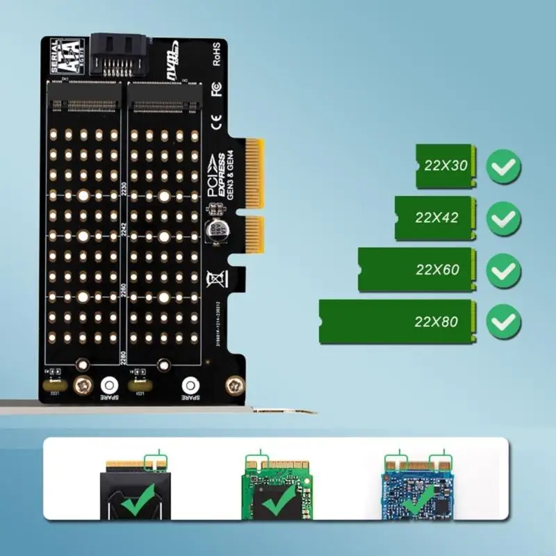 XXUD M.2 NVME SSD PCIE Adapter NVME PCIE Converter SSD to PCI-E Card