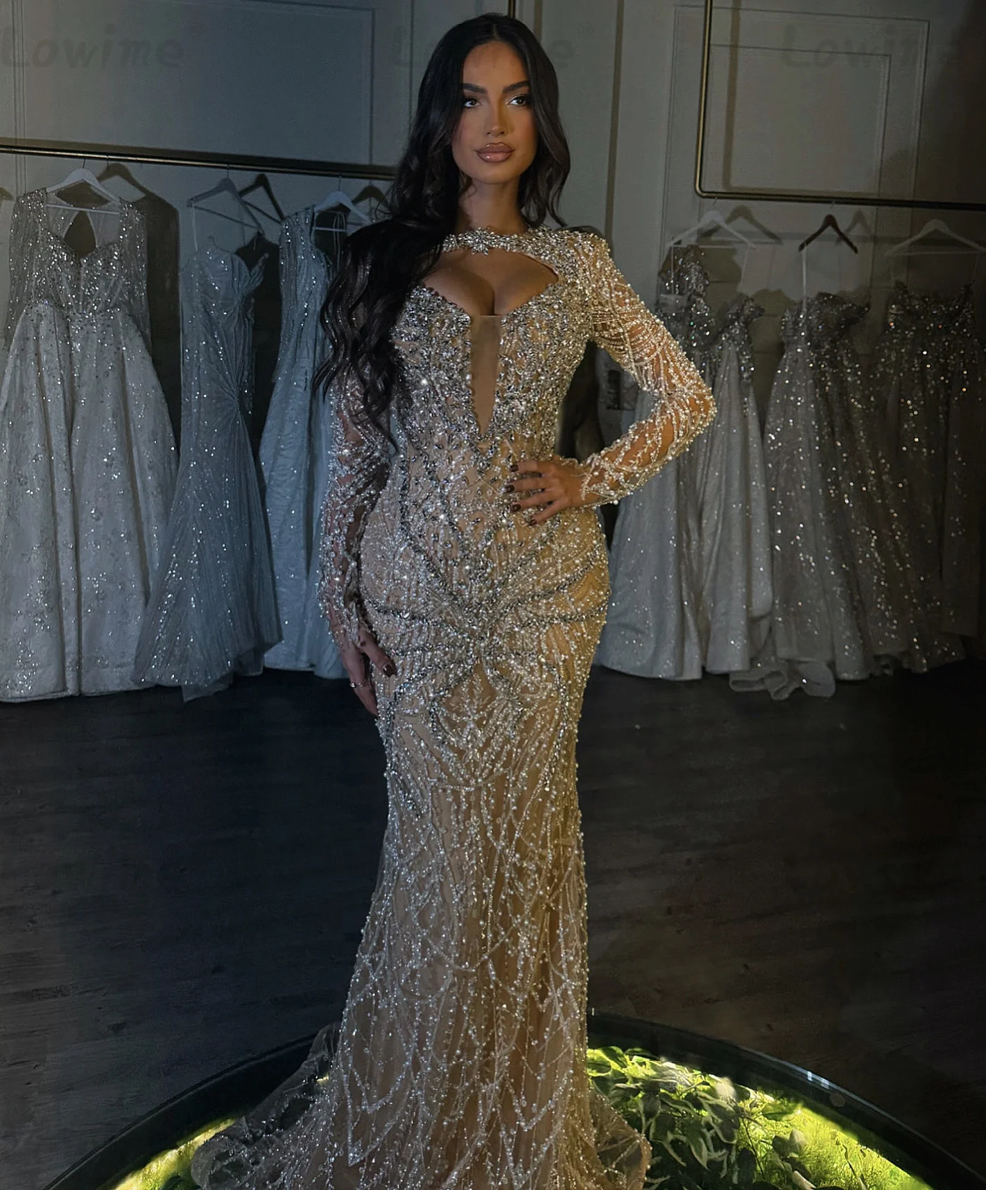 Champagne Evening Gown Sparkly Crystals Beaded Party Dress 2025 Sexy Prom  Dress | eBay