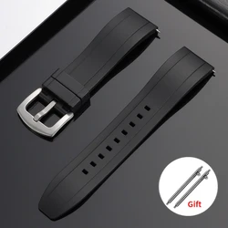 Universal Silicone Sport Wristband - Premium Waterproof Replacement Strap - 22mm (Black)
