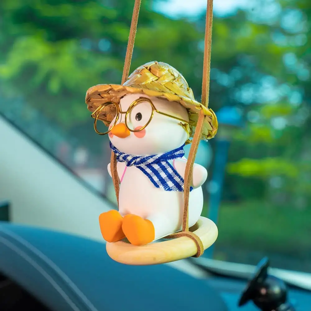 Car Mirror Hanging Accessories Funny Swinging Duck For Cute