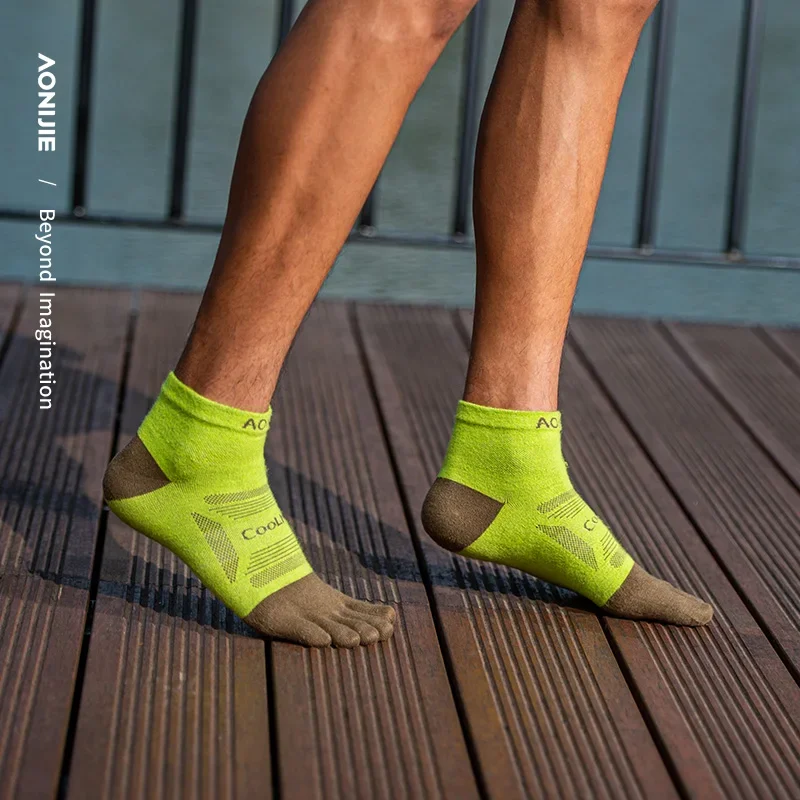 3 Pairs AONIJIE E4838 Running Socks Men Women Wear Resistant Non Slip Marathon Hiking Cycling Socks Race Tranning Sports Socks