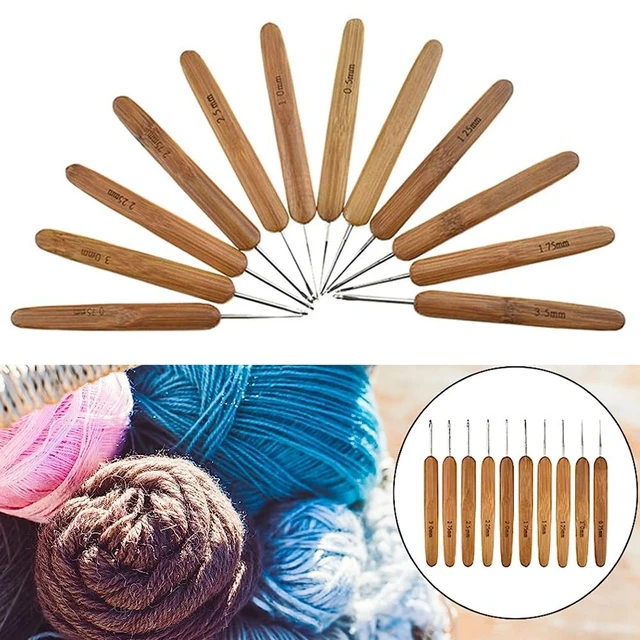 23 Pieces Tunisian Crochet Hooks Set 3-10 Mm Cable Bamboo Knitting Needle  With Bead Carbonized Bamboo Needle Hook 2-8Mm - AliExpress