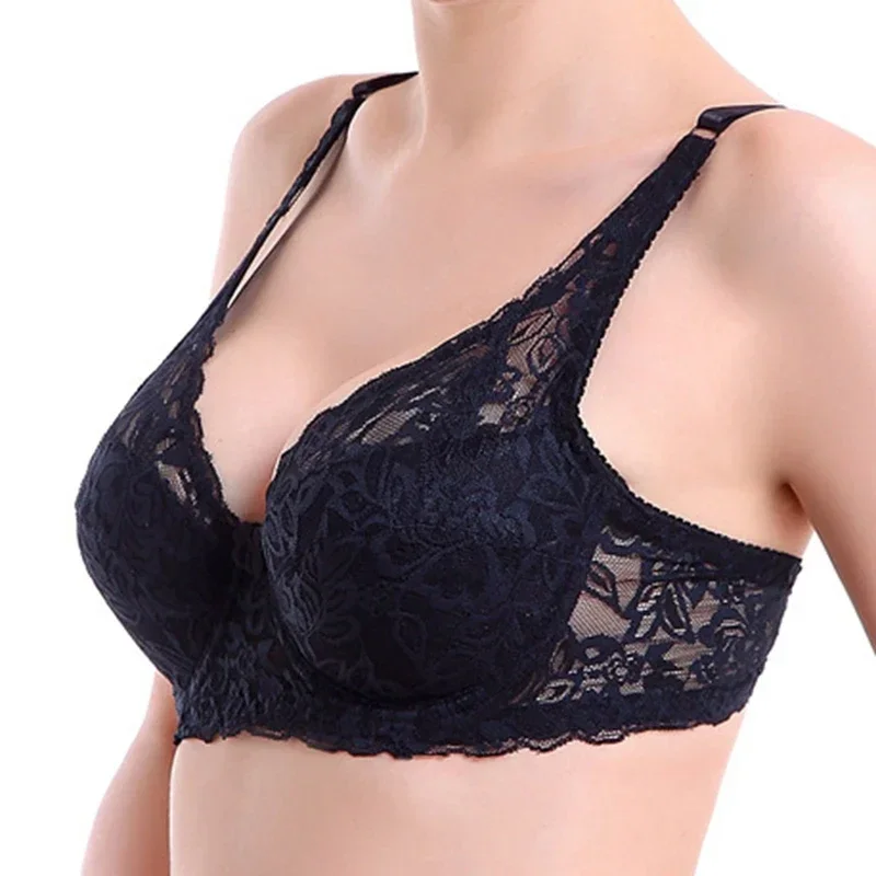 

Lace Bra Top Women Underwear Sexy Push Up Bras 3/4 Cup Seamless Padded Lace Bra For Summer Ultra Thin Bra Plus Size Lingerie