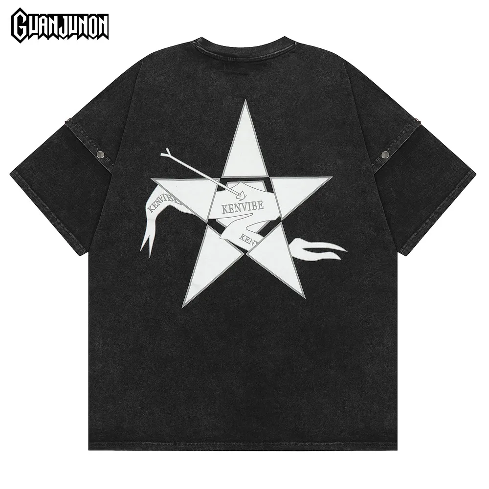 

Summer T Shirt for Men Short Sleeve Oversized T-shirt Print Letter Graphic Cotton Tee Ropa Hombre Camisetas Y2k Tops Streetwear