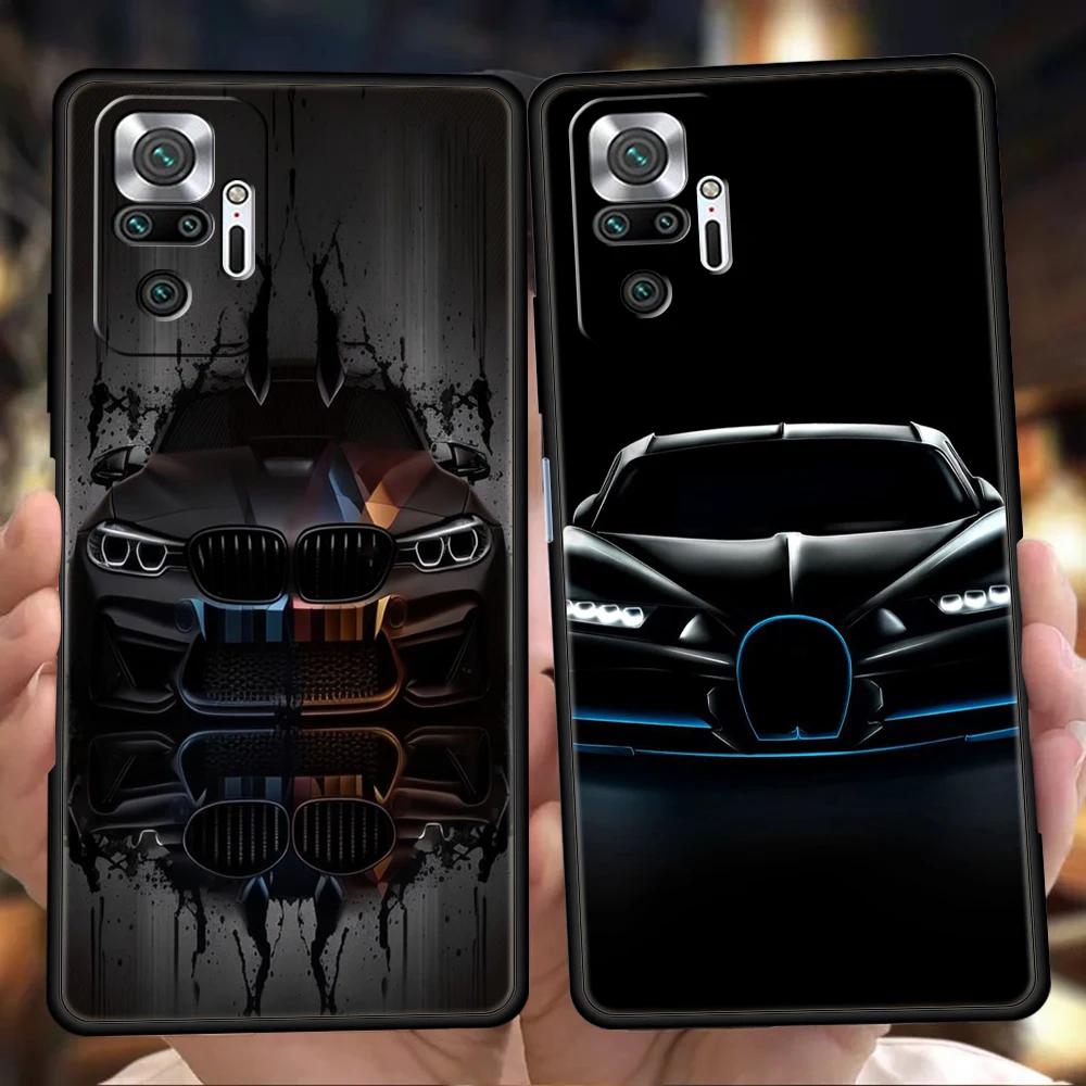 Sleek Black Sports Car Phone Case - Soft Shell Cover