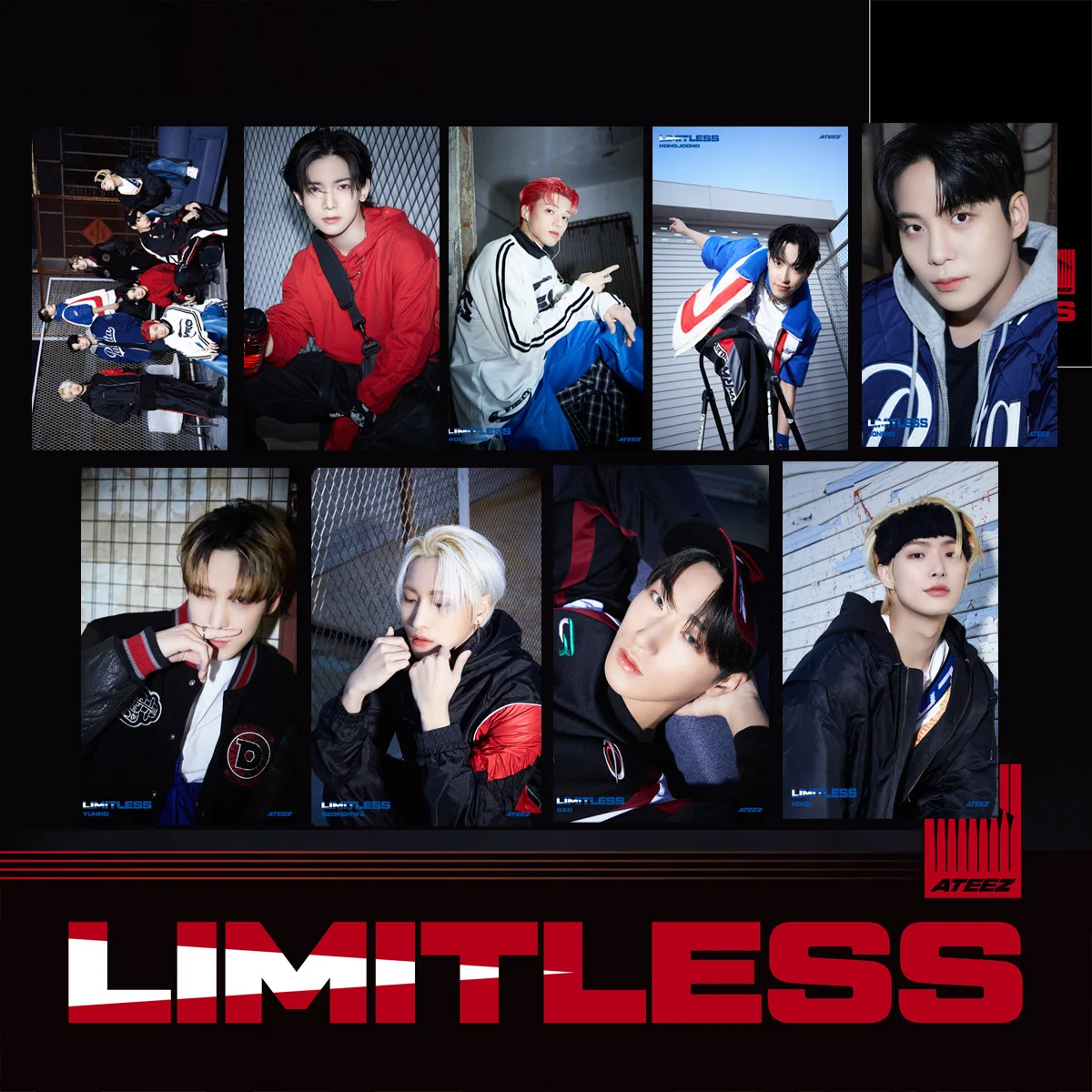 

9pcs/set Kpop ATEEZ Limitless Photocards