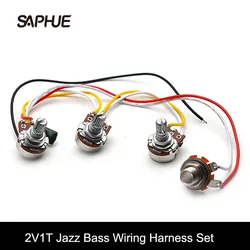 2V1T Jazz Bass Wiring Harness 2 Volume 1 Tone .047 Cap 250k Pots Set