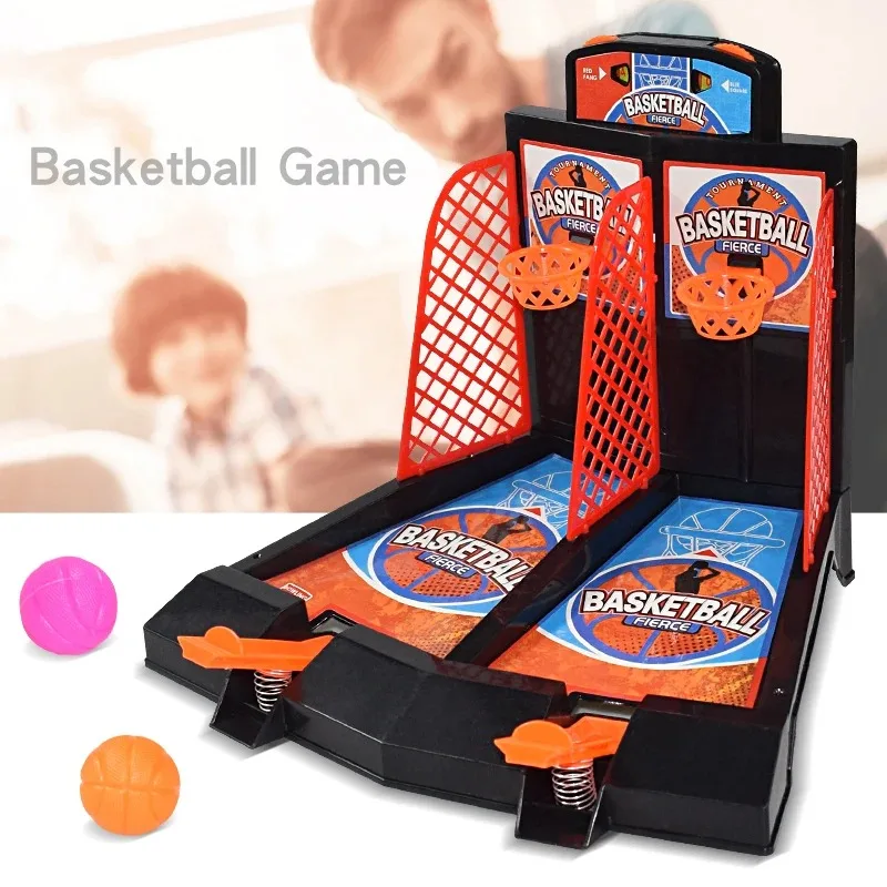 Children's Finger Catapult Table Basketball Court Two-Player Board Game Shooting Party Against Basketball Toys 3
