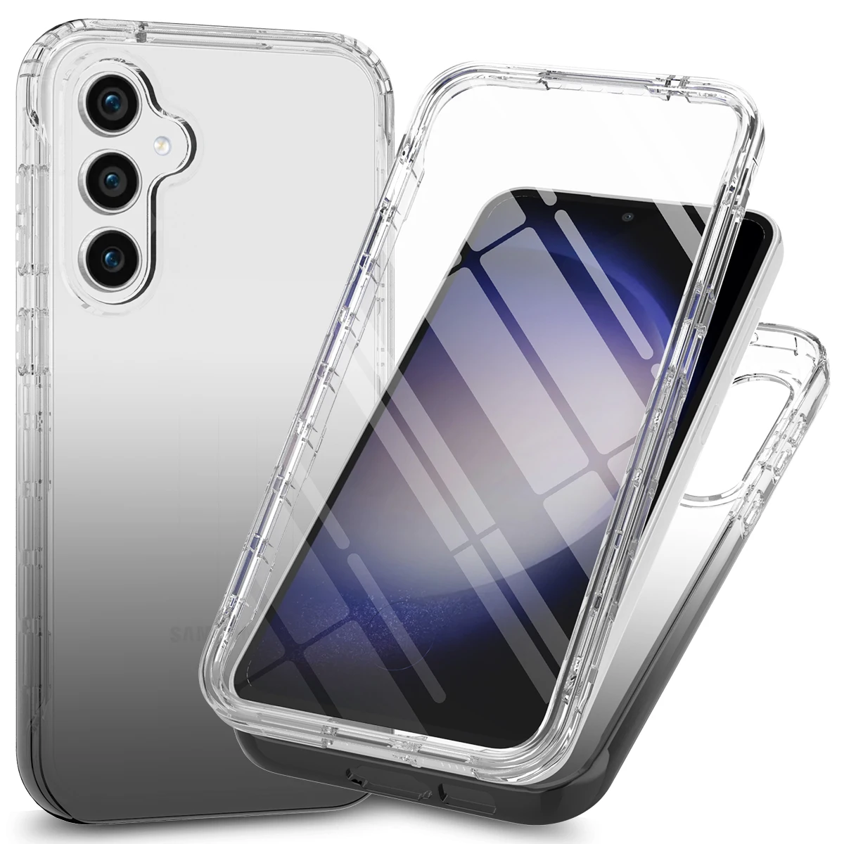 Per Samsung Galaxy S23 Fe Case Clear 360 ° Full Body Screen Protector Film Hard Frame Bumper Soft Phone Cover Muslimah