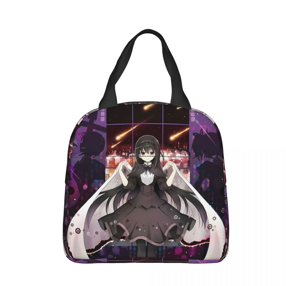 

Purple Homura Akemi Lunch Bag box Puella Magi Madoka Magica Children Aluminum Bag Foil Portable Lunchbox